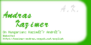 andras kazimer business card